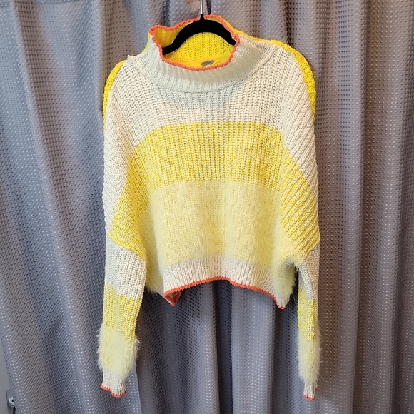 Free People Sunbrite Mock Neck Sweater Size L - Picture 2 of 6